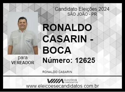 Candidato RONALDO CASARIN - BOCA 2024 - SÃO JOÃO - Eleições