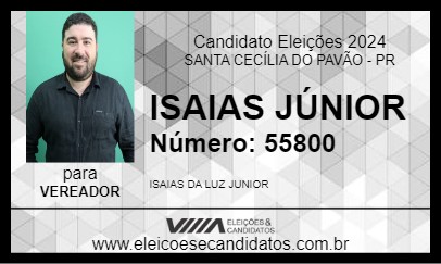 Candidato ISAIAS JÚNIOR 2024 - SANTA CECÍLIA DO PAVÃO - Eleições