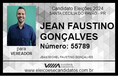 Candidato JEAN FAUSTINO GONÇALVES 2024 - SANTA CECÍLIA DO PAVÃO - Eleições