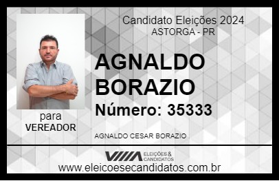 Candidato AGNALDO BORAZIO 2024 - ASTORGA - Eleições