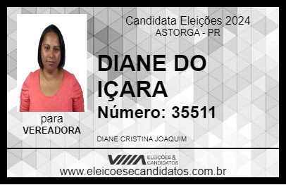 Candidato DAIANE DO IÇARA 2024 - ASTORGA - Eleições