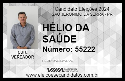 Candidato HÉLIO DA SAÚDE 2024 - SÃO JERÔNIMO DA SERRA - Eleições