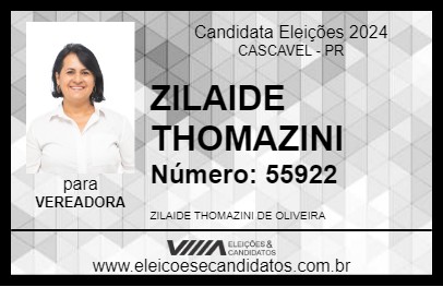 Candidato ZILAIDE THOMAZINI  2024 - CASCAVEL - Eleições