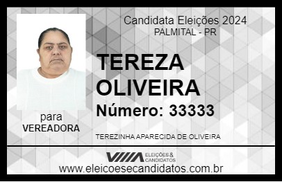 Candidato TEREZA OLIVEIRA  2024 - PALMITAL - Eleições