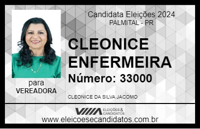 Candidato CLEONICE ENFERMEIRA 2024 - PALMITAL - Eleições