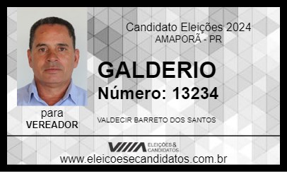 Candidato GALDERIO 2024 - AMAPORÃ - Eleições