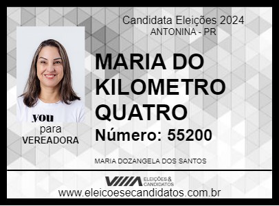 Candidato MARIA DO KILOMETRO QUATRO 2024 - ANTONINA - Eleições