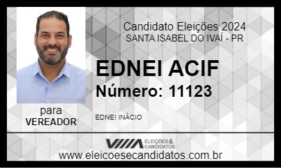 Candidato EDNEI ACIF 2024 - SANTA ISABEL DO IVAÍ - Eleições