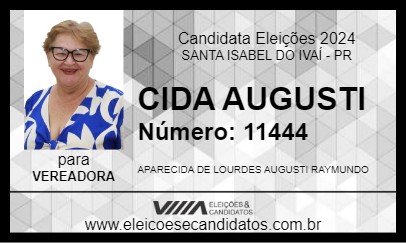 Candidato CIDA AUGUSTI 2024 - SANTA ISABEL DO IVAÍ - Eleições