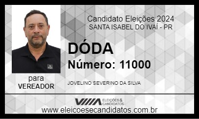 Candidato DÓDA 2024 - SANTA ISABEL DO IVAÍ - Eleições