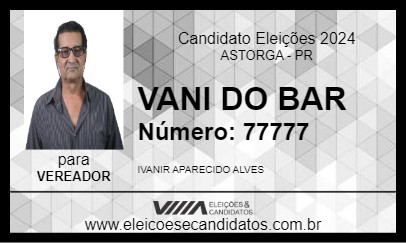 Candidato VANI DO BAR 2024 - ASTORGA - Eleições