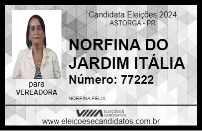 Candidato NORFINA DO JARDIM ITÁLIA 2024 - ASTORGA - Eleições