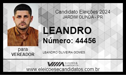 Candidato LEANDRO 2024 - JARDIM OLINDA - Eleições