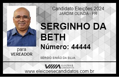 Candidato SERGINHO DA BETH 2024 - JARDIM OLINDA - Eleições