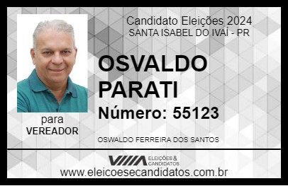 Candidato OSVALDO PARATI 2024 - SANTA ISABEL DO IVAÍ - Eleições