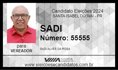 Candidato SADI 2024 - SANTA ISABEL DO IVAÍ - Eleições