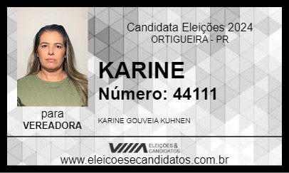 Candidato KARINE 2024 - ORTIGUEIRA - Eleições