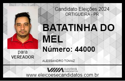 Candidato BATATINHA DO MEL 2024 - ORTIGUEIRA - Eleições