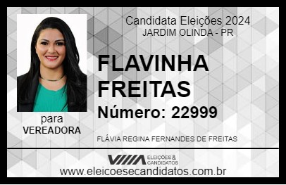 Candidato FLAVINHA FREITAS 2024 - JARDIM OLINDA - Eleições