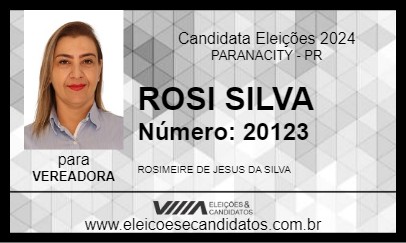 Candidato ROSE SILVA 2024 - PARANACITY - Eleições