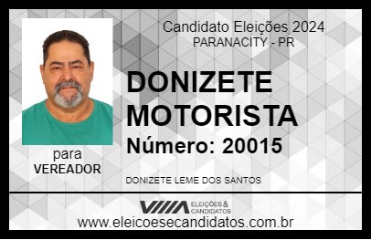 Candidato DONIZETI MOTORISTA 2024 - PARANACITY - Eleições