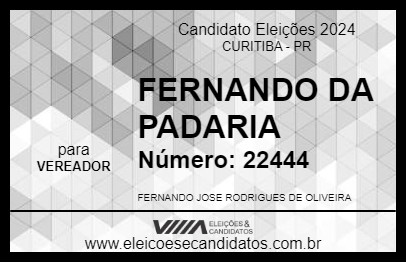 Candidato FERNANDO DA PADARIA 2024 - CURITIBA - Eleições