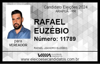 Candidato RAFAEL EUZÉBIO 2024 - ARAPUÃ - Eleições