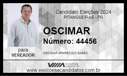 Candidato OSCIMAR 2024 - PITANGUEIRAS - Eleições