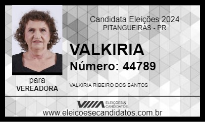 Candidato VALKIRIA 2024 - PITANGUEIRAS - Eleições