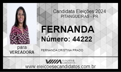 Candidato FERNANDA 2024 - PITANGUEIRAS - Eleições