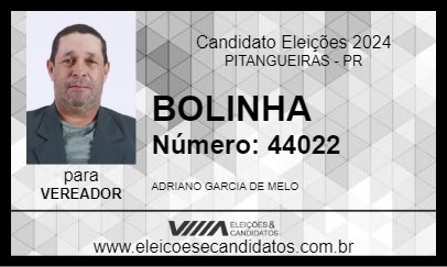 Candidato BOLINHA 2024 - PITANGUEIRAS - Eleições