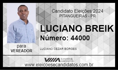 Candidato LUCIANO BREIK 2024 - PITANGUEIRAS - Eleições