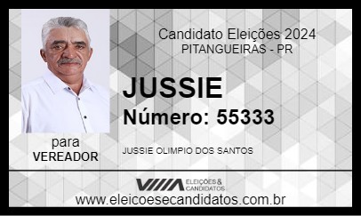 Candidato JUSSIE 2024 - PITANGUEIRAS - Eleições