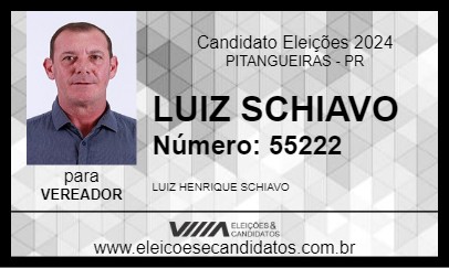 Candidato LUIZ SCHIAVO 2024 - PITANGUEIRAS - Eleições