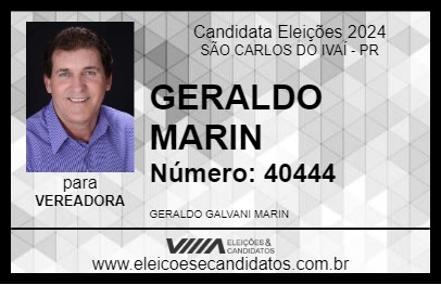 Candidato GERALDO MARIN 2024 - SÃO CARLOS DO IVAÍ - Eleições