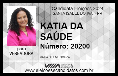 Candidato KATIA DA SAÚDE 2024 - SANTA ISABEL DO IVAÍ - Eleições