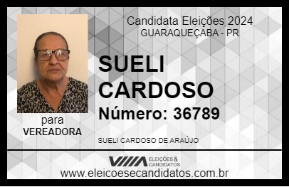 Candidato SUELI CARDOSO 2024 - GUARAQUEÇABA - Eleições