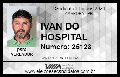 Candidato IVAN DO HOSPITAL 2024 - AMAPORÃ - Eleições