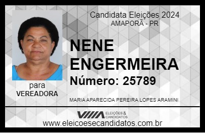 Candidato NENE ENFERMEIRA 2024 - AMAPORÃ - Eleições