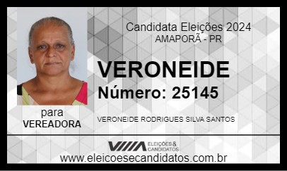 Candidato VERONEIDE 2024 - AMAPORÃ - Eleições