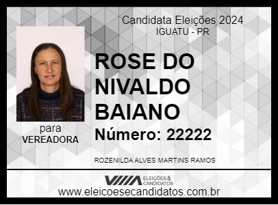 Candidato ROSE DO NIVALDO BAIANO 2024 - IGUATU - Eleições