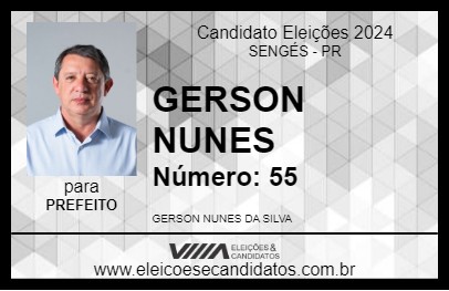 Candidato GERSON NUNES 2024 - SENGÉS - Eleições