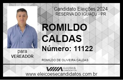 Candidato ROMILDO CALDAS 2024 - RESERVA DO IGUAÇU - Eleições