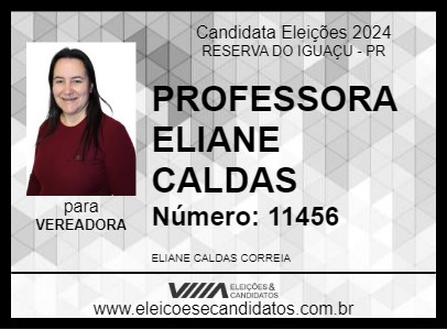 Candidato PROFESSORA ELIANE CALDAS 2024 - RESERVA DO IGUAÇU - Eleições