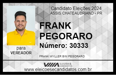 Candidato FRANK PEGORARO 2024 - ASSIS CHATEAUBRIAND - Eleições