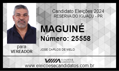 Candidato MAGUINÉ 2024 - RESERVA DO IGUAÇU - Eleições