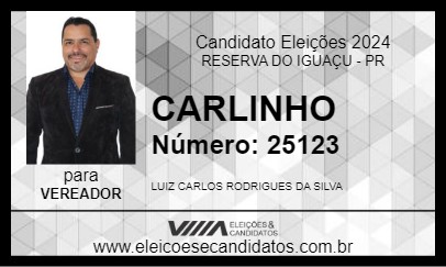 Candidato CARLINHO 2024 - RESERVA DO IGUAÇU - Eleições