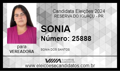 Candidato SONIA 2024 - RESERVA DO IGUAÇU - Eleições