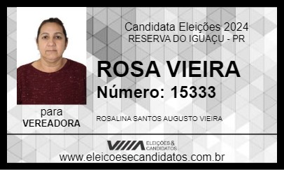 Candidato ROSA VIEIRA 2024 - RESERVA DO IGUAÇU - Eleições