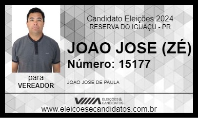 Candidato JOAO JOSE (ZÉ) 2024 - RESERVA DO IGUAÇU - Eleições